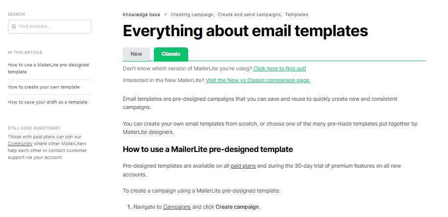 MailerLite vs Mailchimp: MailerLite’s Email Templates and Customization