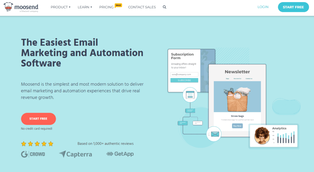 ActiveCampaign Alternatives: Moosend’s email editor