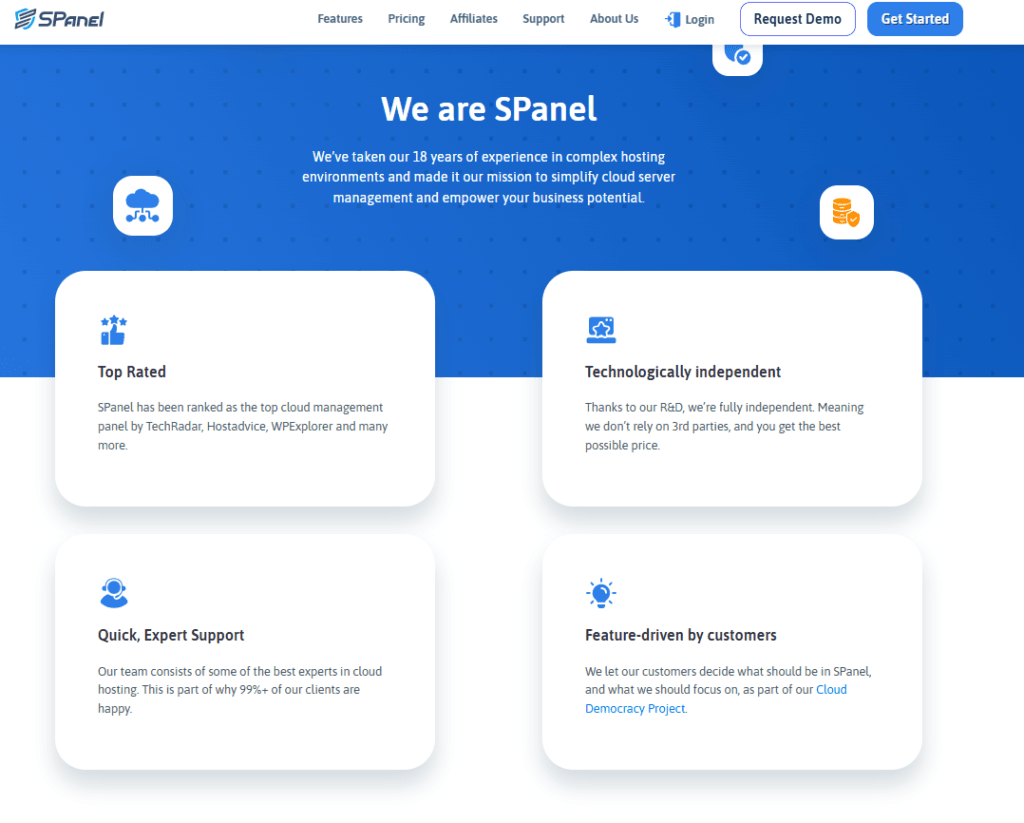 SPanel: comprehensive features
