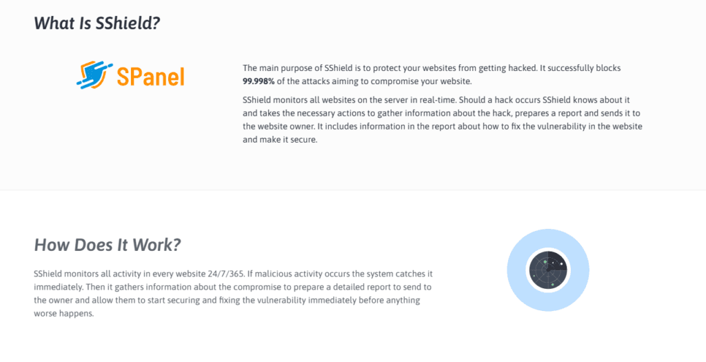 ScalaHosting: SShield’s capabilities