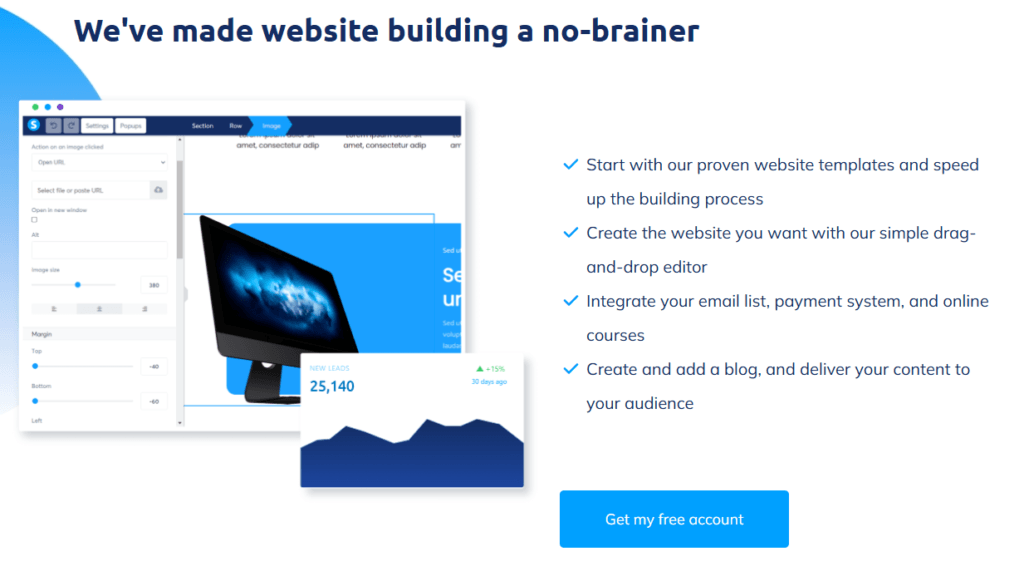 Systeme.io: Website Builder Interface