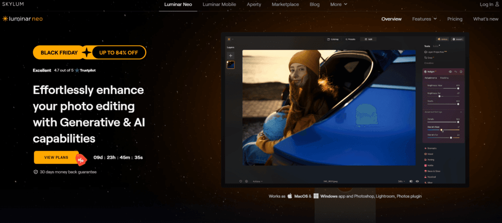 Skylum Luminar Neo: Skylum Luminar Neo interface