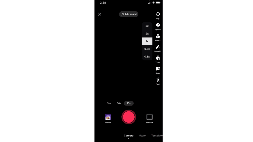 TikTok: Editing Tools Interface