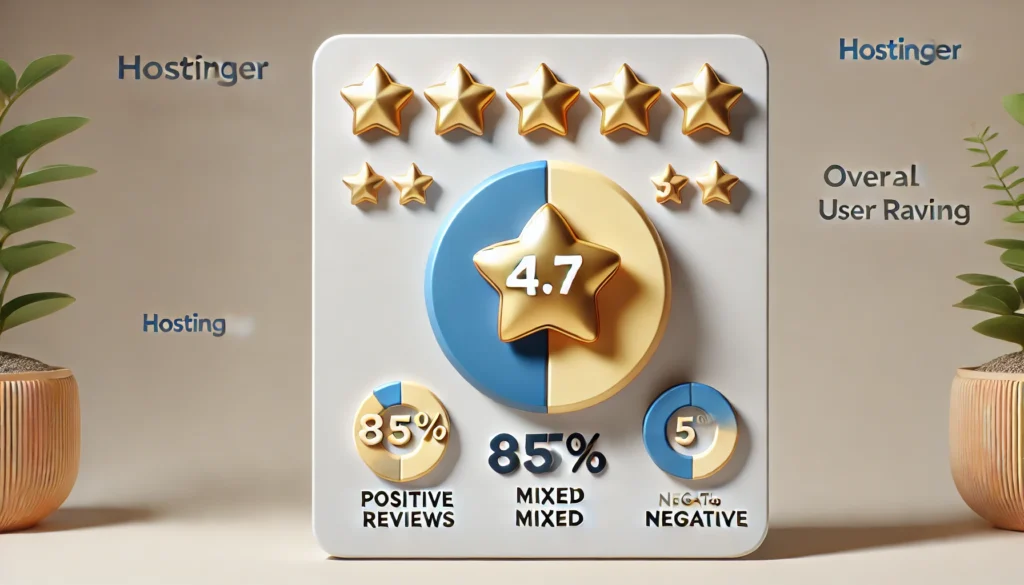 Hostinger reviews: the overall user rating of Hostinger