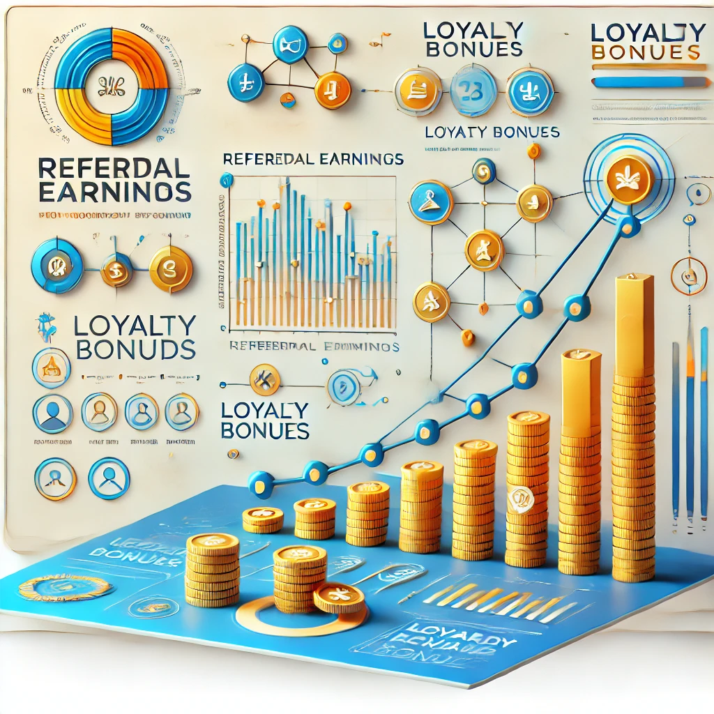 Coupert app: rewards accumulate, showing both referral earnings and loyalty bonuses.