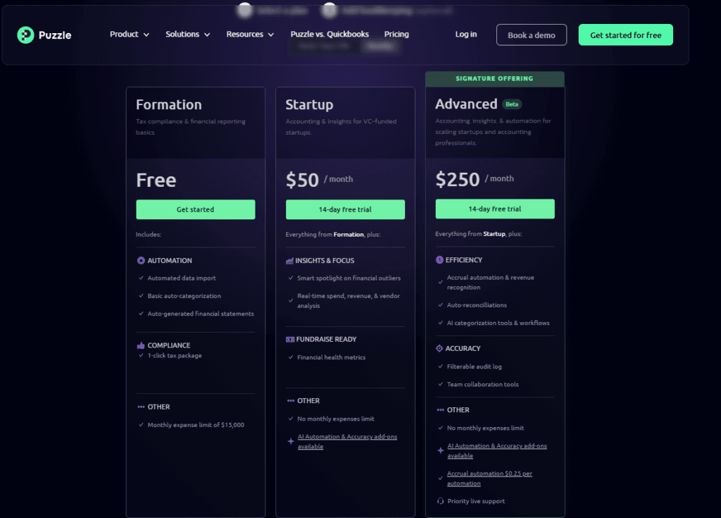 Puzzle.io: Pricing and Subscription Options