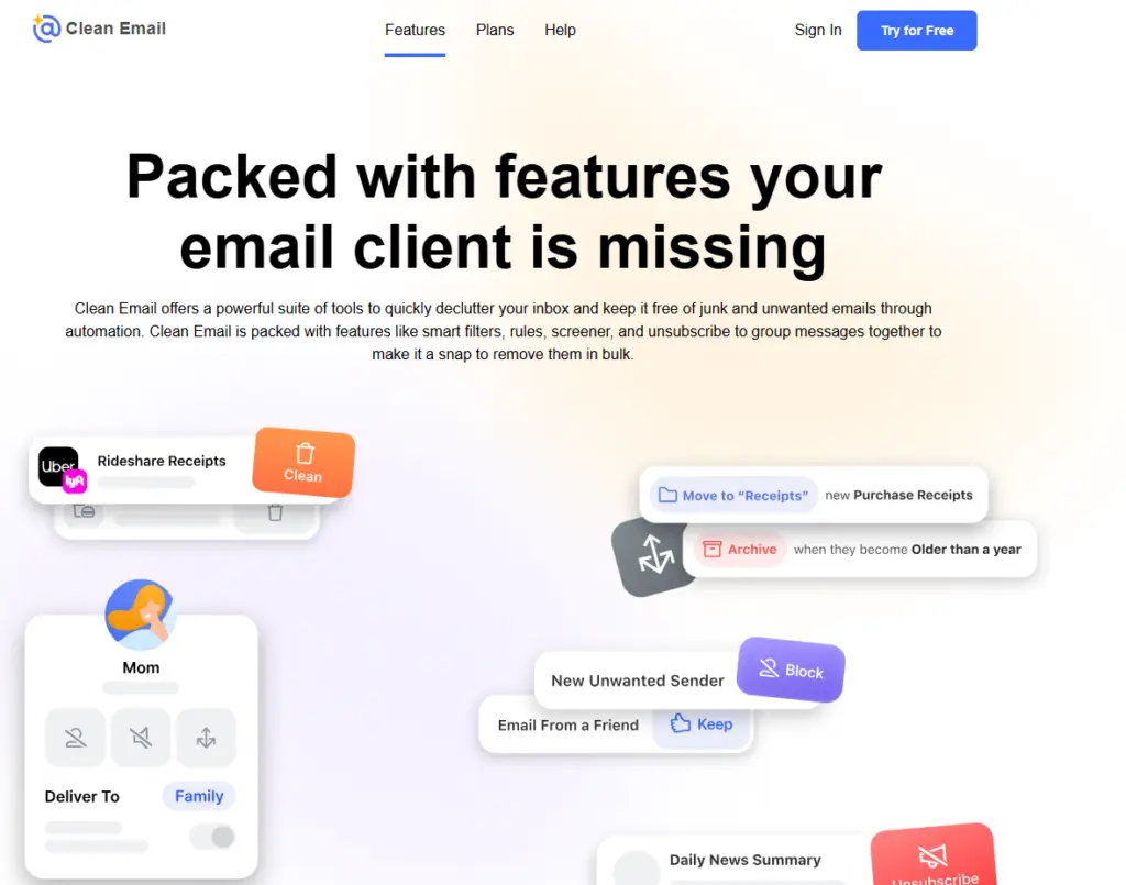 Clean Email: Clean Email its features