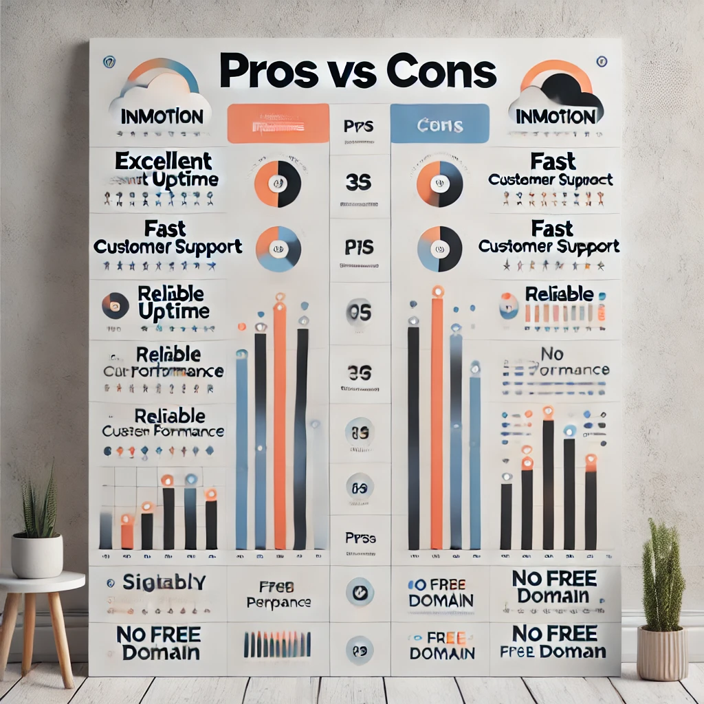 InMotion Hosting: a visual representation of "Pros vs Cons"