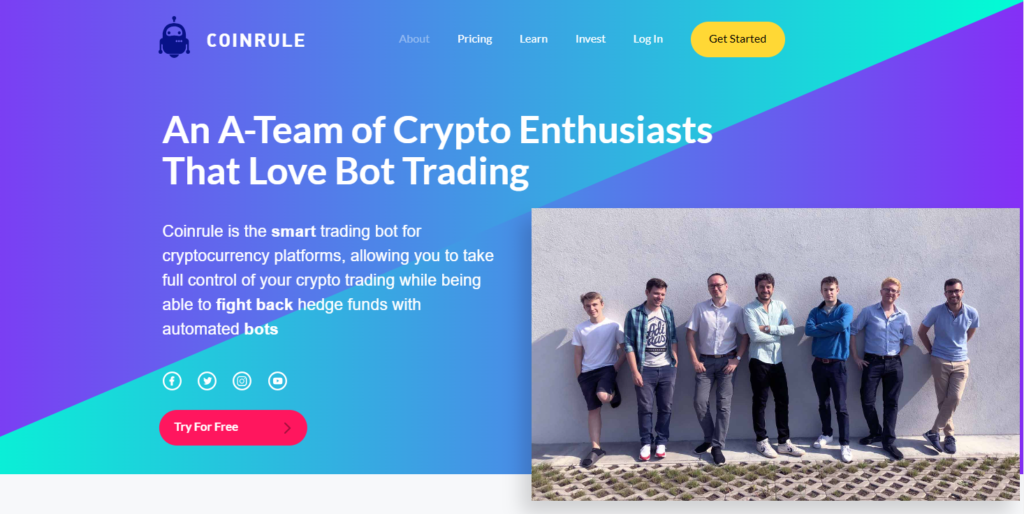 Coinrule: the Coinrule dashboard