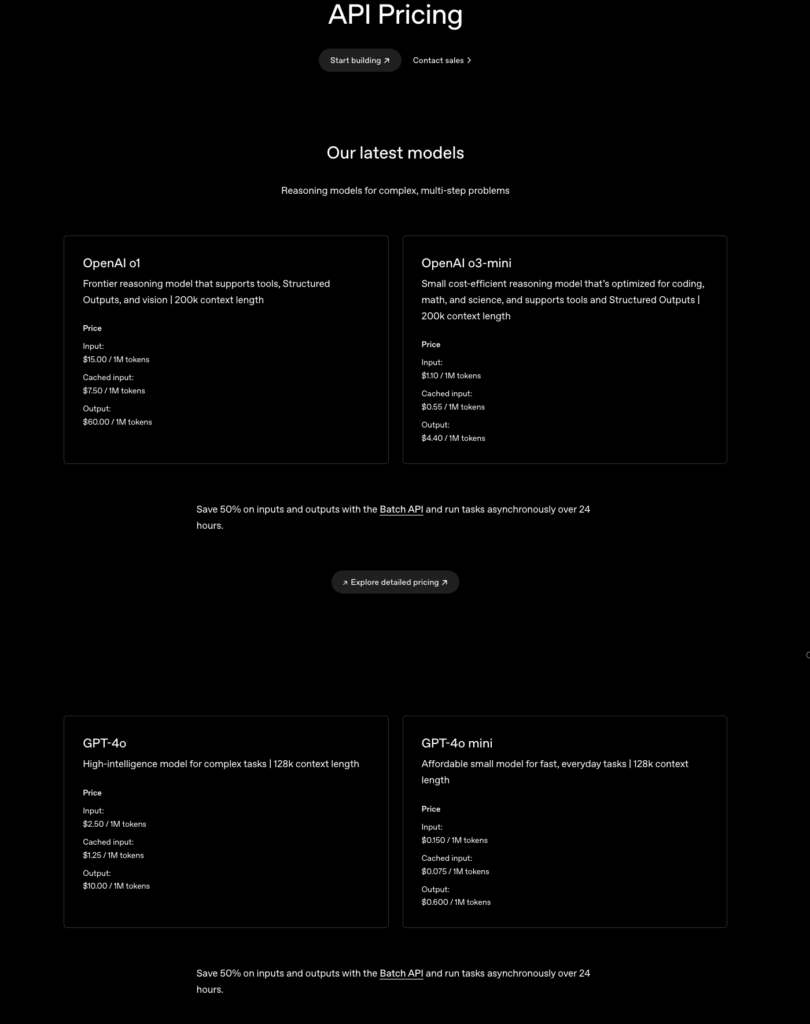 ChatGPT: A pricing table comparing the Free Plan, ChatGPT Plus, and Enterprise/API options.